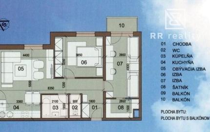 PREDANÉ - NOVOSTAVBA 3-izbový byt Na Grunte