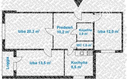 Na predaj 3 izbový byt v lokalite Košice – Ťahanovce.
