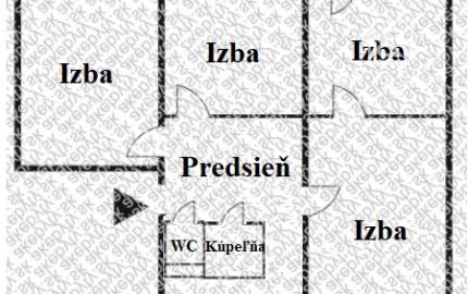 PREDANÉ - 4 izbový byt s loggiou, 82 m2, Terasa