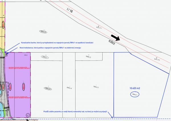 Pozemok s IS - občianska vybavenosť na hlavnom ťahu KE-BA,