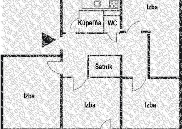 4 izb. byt o výmere 80m2, Košice - Terasa, ul. Sokolovská