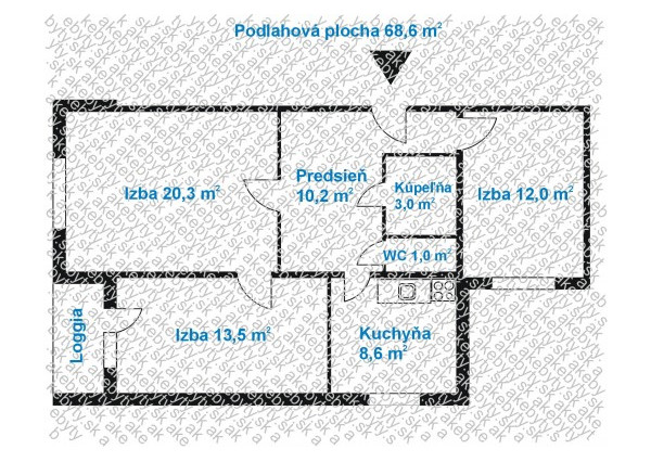 Na predaj 3 izbový byt v lokalite Košice – Ťahanovce.