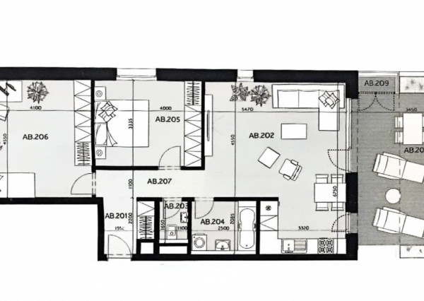 NOVÁ TERASA - NOVOSTAVBA 3i byt s terasou celkovo 105,7m2