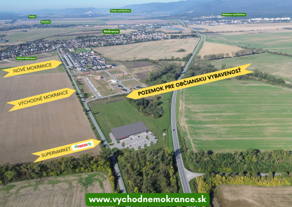 POZEMOK 5547m² PRE OBČIANSKU VYBAVENOSŤ – VÝCHODNÉ MOKRANCE
