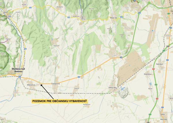 POZEMOK 5547m² PRE OBČIANSKU VYBAVENOSŤ – VÝCHODNÉ MOKRANCE