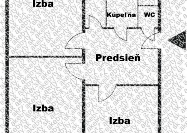Na predaj 3-izbový byt TERASA - Považská, Pôvodný stav
