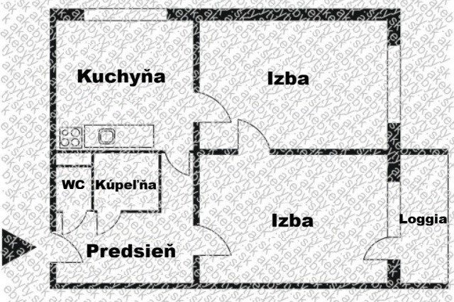 REZERVOVANÉ - 2-izbový byt - Kpt. Jaroša, pôvodný stav, 58m2