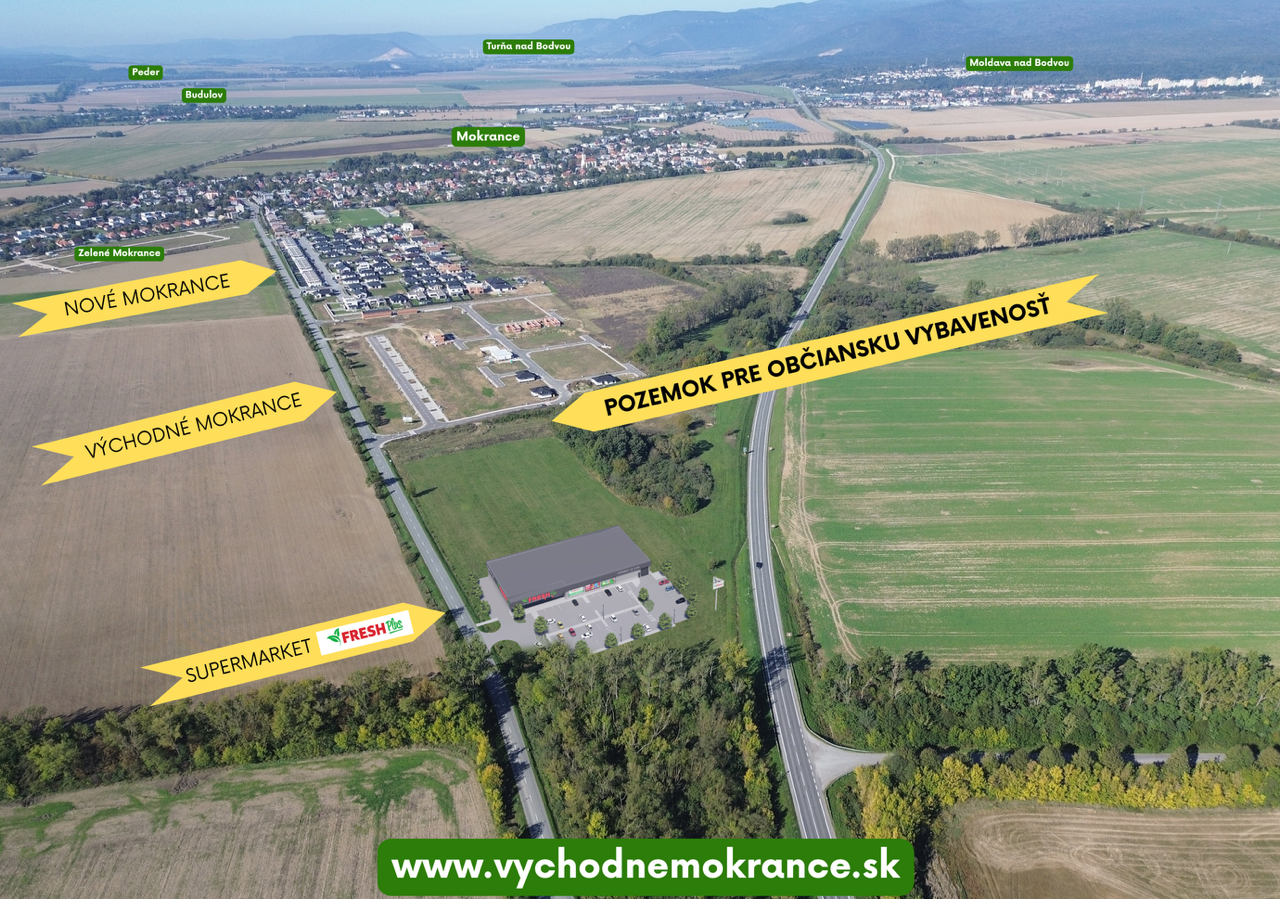POZEMOK 5547m² PRE OBČIANSKU VYBAVENOSŤ – VÝCHODNÉ MOKRANCE