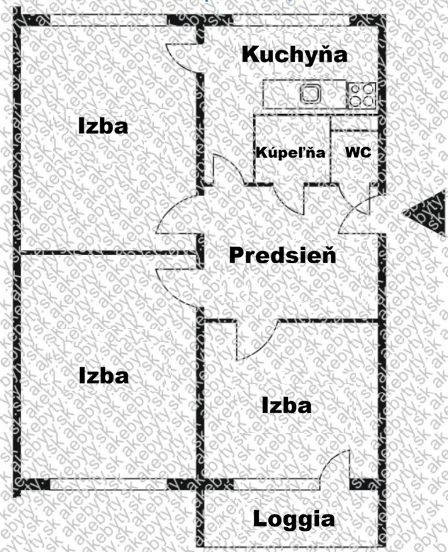 Na predaj 3-izbový byt TERASA - Považská, Pôvodný stav